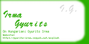 irma gyurits business card